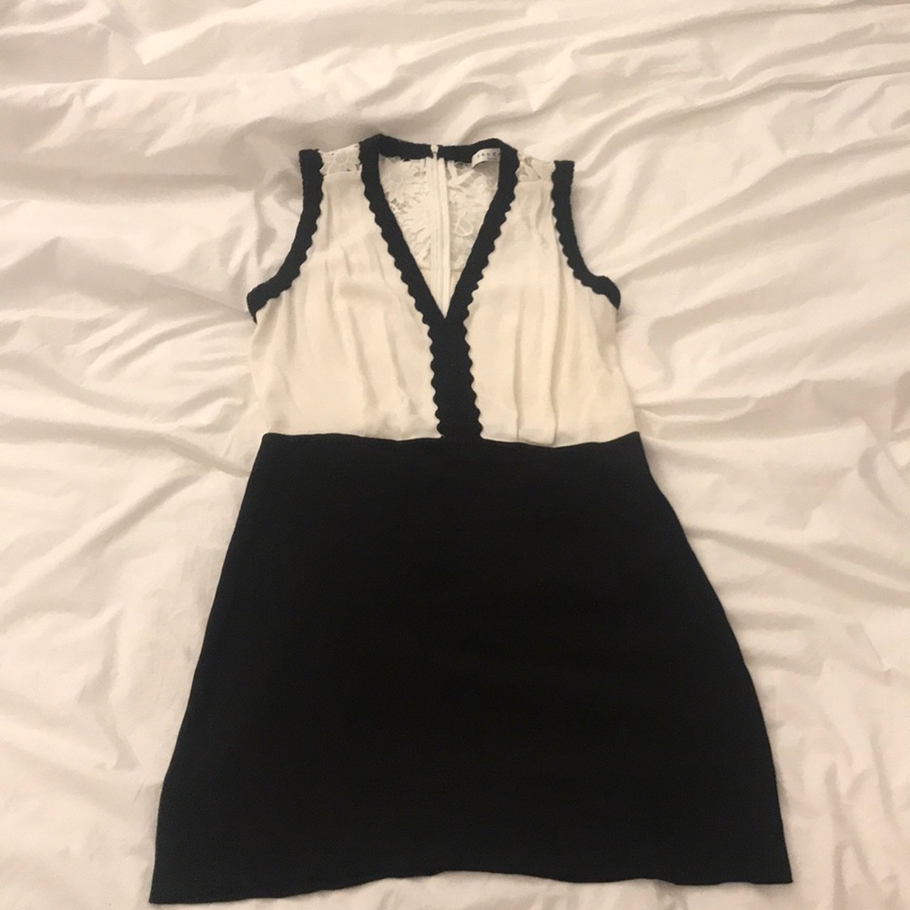 Sandro black and white knee length dress
